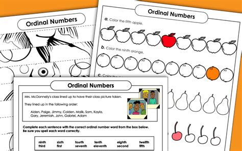 Ordinal Numbers Super Teacher Worksheets