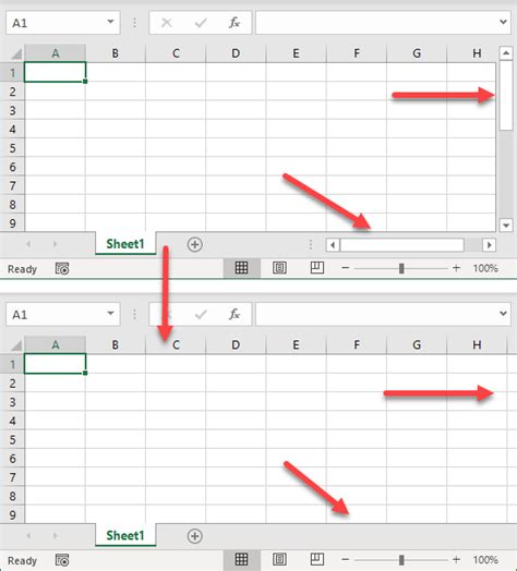 How To Show Or Hide Vertical Horizontal Scroll Bar In Microsoft Excel