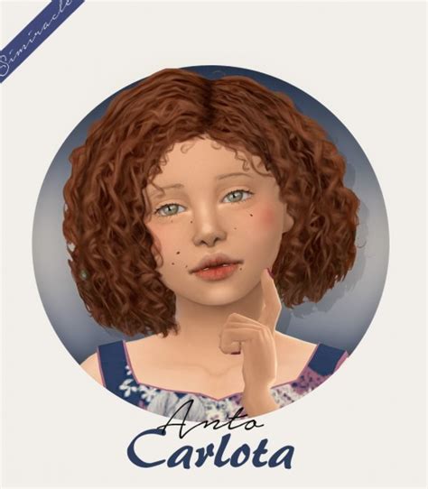 Simiracle Anto`s Carlota Hair Retextured Kids Version Sims 4 Hairs