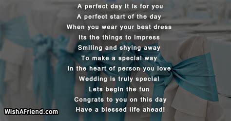 A Perfect Day It Is For You Wedding Poem