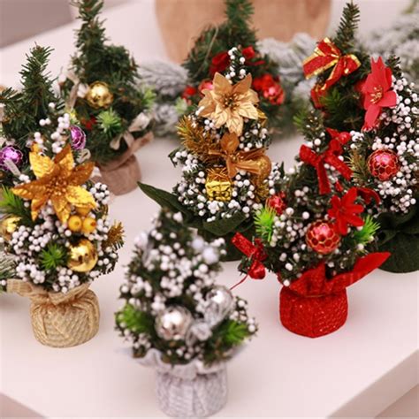 Mini Tabletop Christmas Tree Xmas Decor Pine Tree Table Decoration