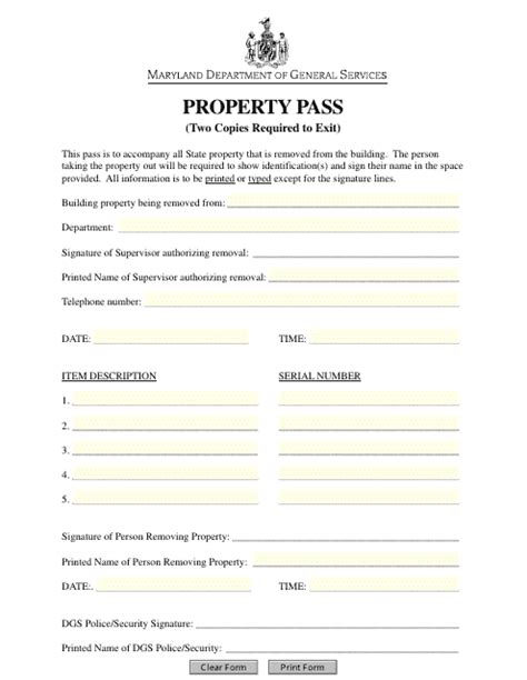 Maryland Property Pass Fill Out Sign Online And Download Pdf Templateroller