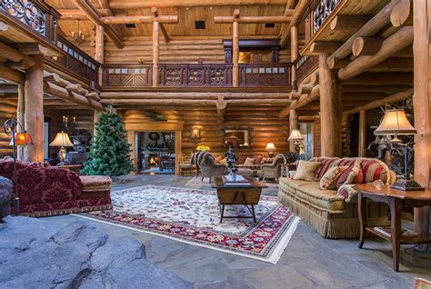 Luxury Log Cabin Living In Upstate New York Mansion Global