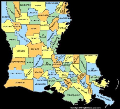 Printable Louisiana Parish Map