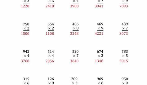 Multiplication 3 Digit By 3 Digit Worksheet - Free Printable