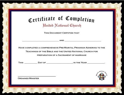 Printable Completion X Beautiful Marriage Counseling Within Marriage Counseli Certificate Of