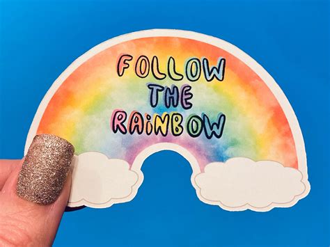 Follow The Rainbow Sticker Stickers Sticker Pack Custom Etsy