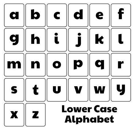 Printable Lower Case Letters