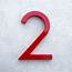 Modern House Number Aluminum Font TWO 2 In RED  Etsy