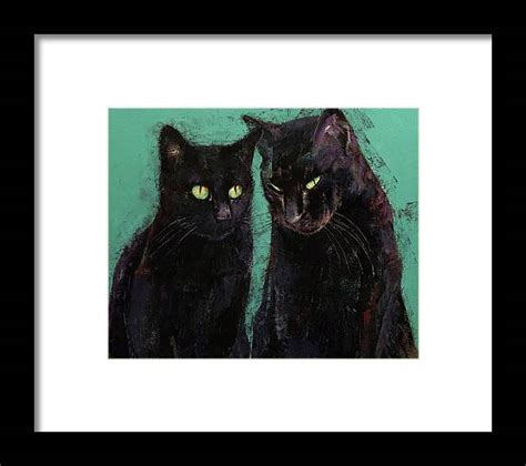Two Black Cats Framed Print By Michael Creese