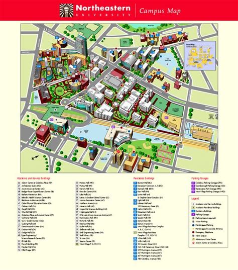 Northeastern University Map Boston Massachusetts Mappery Campus