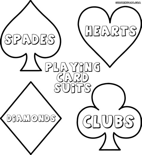 Playing Cards Coloring Pages Coloring Pages To Download