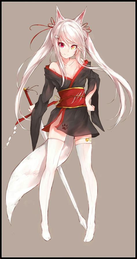 Safebooru Anime Girl Kitsune Solo White Hair 2441118
