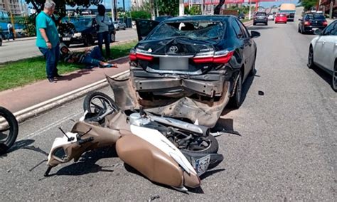 Colisão Entre Motocicleta E Carro De Passeio Deixa Uma Pessoa Ferida