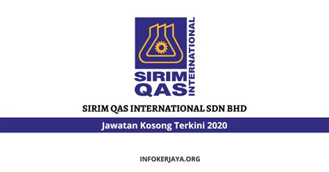 International stock quotes are delayed as per exchange requirements. Jawatan Kosong SIRIM QAS International Sdn Bhd • Jawatan ...