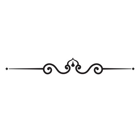 Calligraphic Ornamental Line Divider Swirl Vintage Divider Ornamental