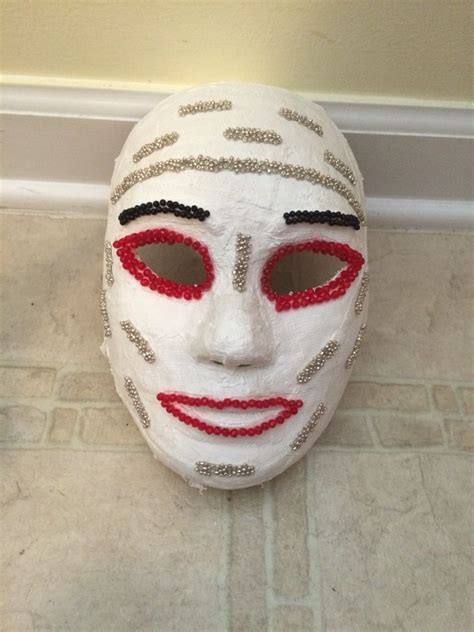Beads On Plaster Mask Mask Halloween Face Art Projects