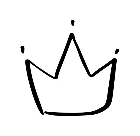 Hand Drawn Symbol Of A Stylized Crown Drawn With A Black Ink And Brush