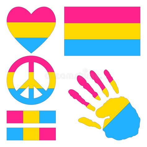 Pansexual Pride Design Elements Stock Vector Illustration Of
