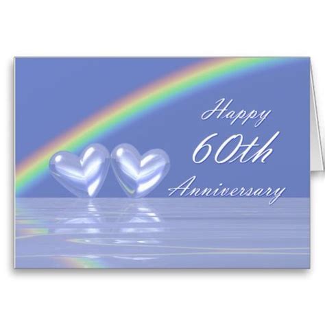 60th Anniversary Diamond Hearts Card 60th Wedding