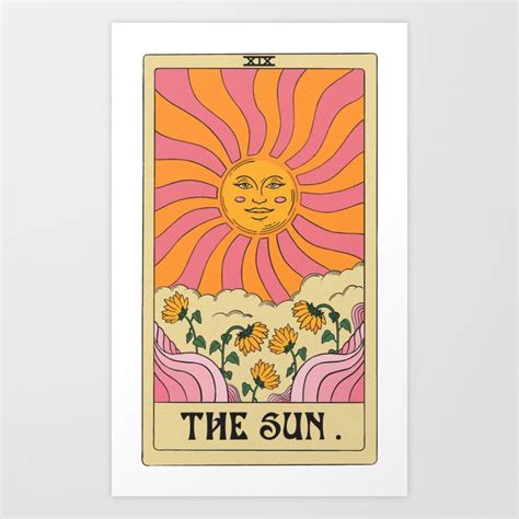 The Sun Tarot Card Art Print By Moss And Moon Society6