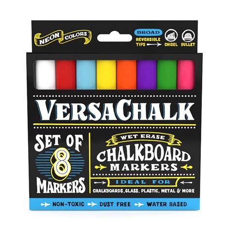 Chalkboard Chalk Markers By Versachalk 8 Pack Dust Free