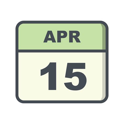 April 15th Date On A Single Day Calendar 485960 Vector Art At Vecteezy