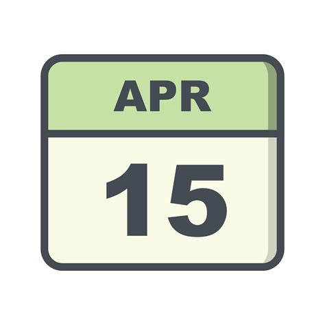 April 15th Date on a Single Day Calendar 485960 Vector Art at Vecteezy