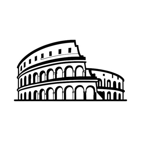 Premium Vector Line Illustration Of Colosseum Rome