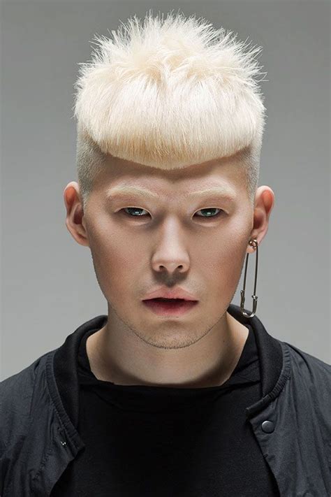 Short & messy kpop hairstyle male. Tousled White Blonde Two-Block Haircut - Looking for the ...