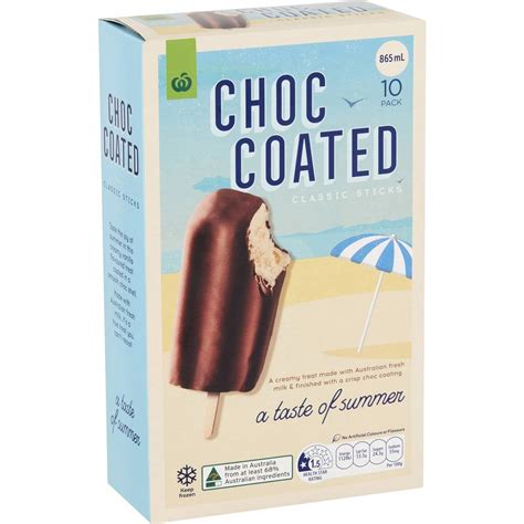 Woolworths Choc Coated Classic Frozen Dessert Sticks Pack Woolworths