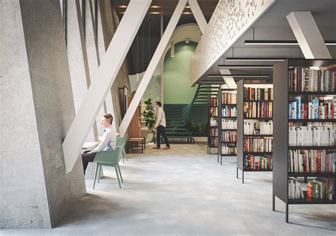 Modern Library Interior Design And Architecture On Behance