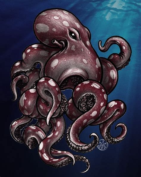 Bit Too Monster Y Octopus Wall Art Octopus Art Octopus Painting