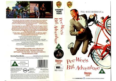 Pee Wees Big Adventure 1985 On Warner Home Video United Kingdom Vhs