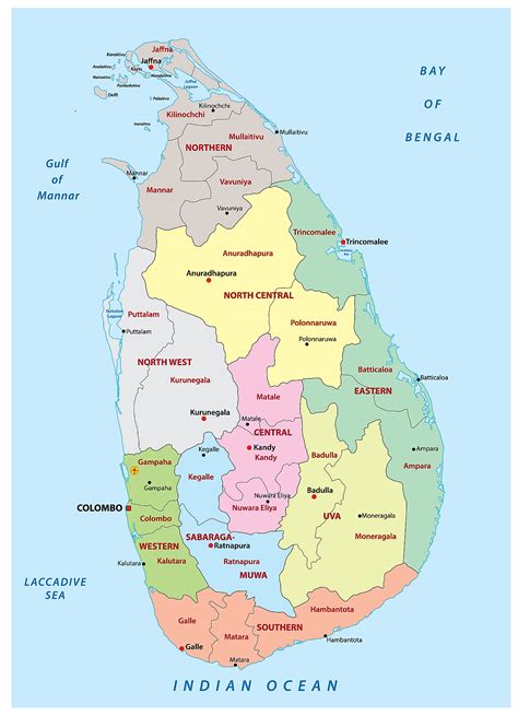 Sri Lanka Political Map By Maps Com From Maps Com Wor