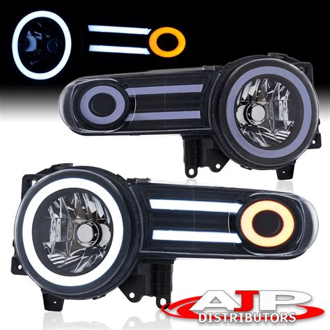 Clear Black Housing Projector LED DRL Headlights Lamps For  