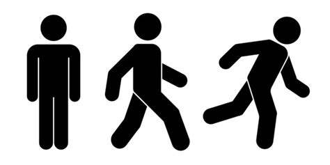 Stick Figure Walk Walking Animation Posture Stickman People Icons Set