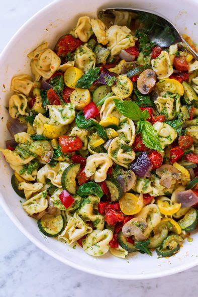 Tortellini with Pesto and Roasted Veggies