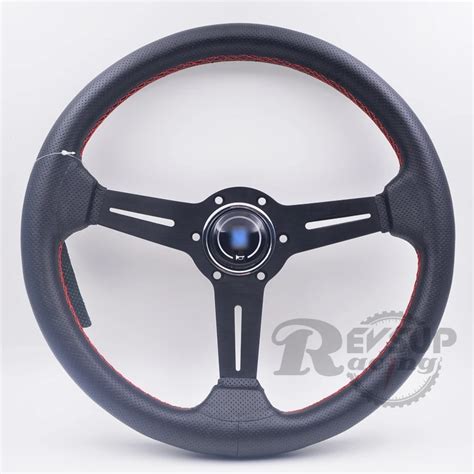 14 350mm Black Real Leather Nd Rally Tuning Drift Racing Steering