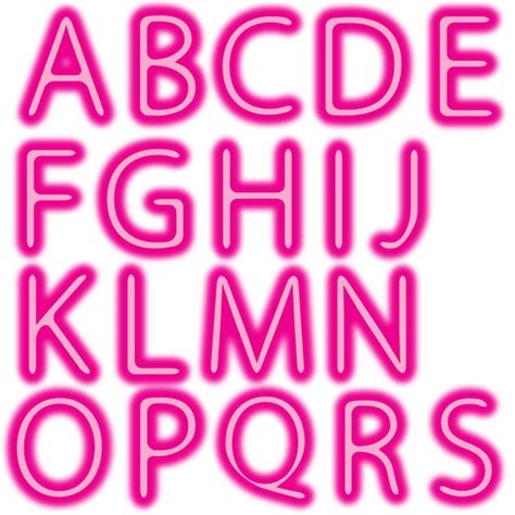 Pink Neon Letters And Numbers Clipart Set Neon Alphabet Clip Etsy In