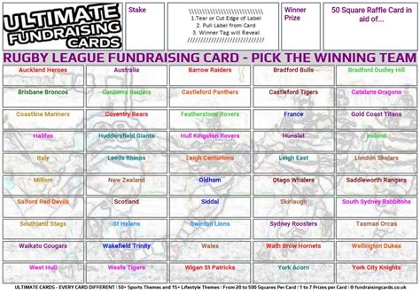 Ultimate A5 Cup Winners Rugby League Fundraising Raffle Draw