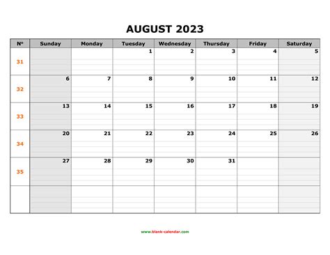 Blank 2023 Calendar By Month Mobila Bucatarie 2023