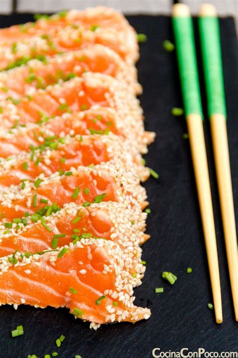 Blanca used to cook while rosa maria would. Tataki de salmon con sesamo - Receta paso a paso | Tataki ...