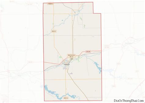 Map Of Wabash County Indiana