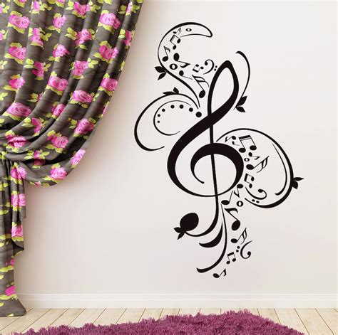 Treble Clef Wall Decals Music Notes Vinyl Sticker Musical Etsy