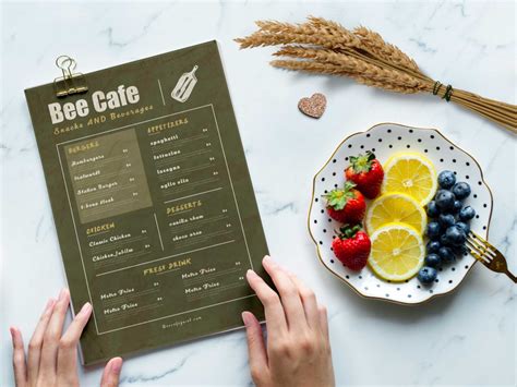 beer cafe psd menu design template effects
