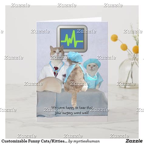 Customizable Funny Catskitties Get Well Card Zazzle Get Well Cards
