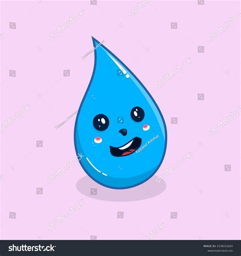 Blue Water Drop Vector Illustration Happy Stock Vector Royalty Free