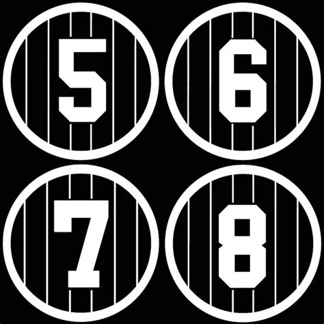 New York Yankees Retired Number Vinyl Decal New York Yankees Etsy