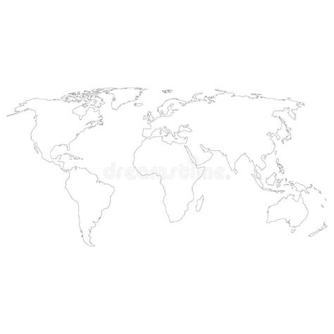 World Map Outline Simple Stock Illustrations 30317 World Map Outline